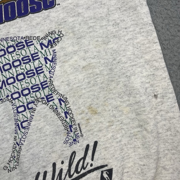 Vintage 90s Minnesota Moose IHL Pullover Crew Neck Sweatshirt Sweater Small‎ - Picture 5 of 13